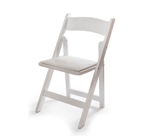 כיסא עץ לבן + כרית